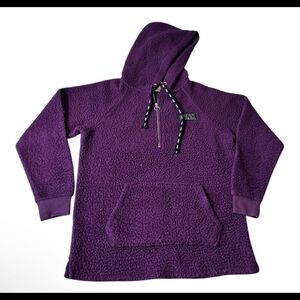 Pink Victoria's Secret Teddy Bear Pullover Hoodie Sweatshirt Half Zip XS